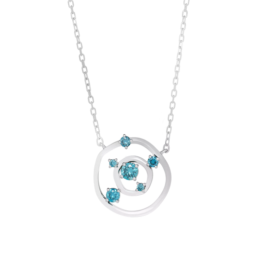  Orbit blue necklace - Lab-Grown Blue Diamond Pendant Necklace -  The Future Rocks  -    1 