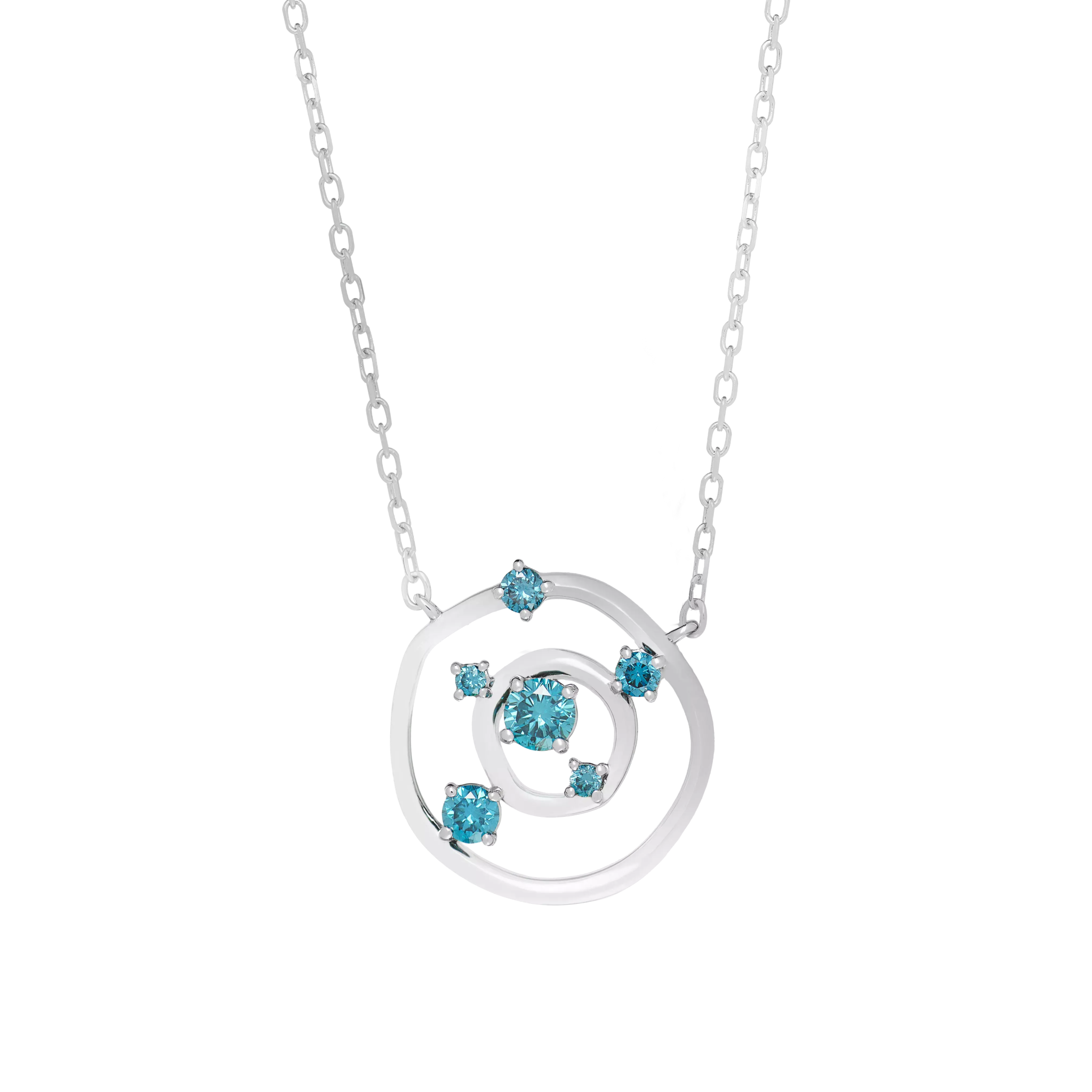  Orbit blue necklace - Lab-Grown Blue Diamond Pendant Necklace -  The Future Rocks -    1 