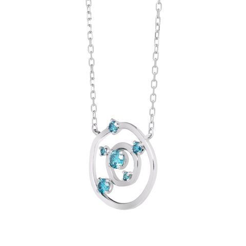  Orbit blue necklace - Lab-Grown Blue Diamond Pendant Necklace -  The Future Rocks  -    3 