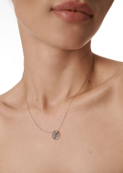  Orbit blue necklace - Lab-Grown Blue Diamond Pendant Necklace -  The Future Rocks  -    4 