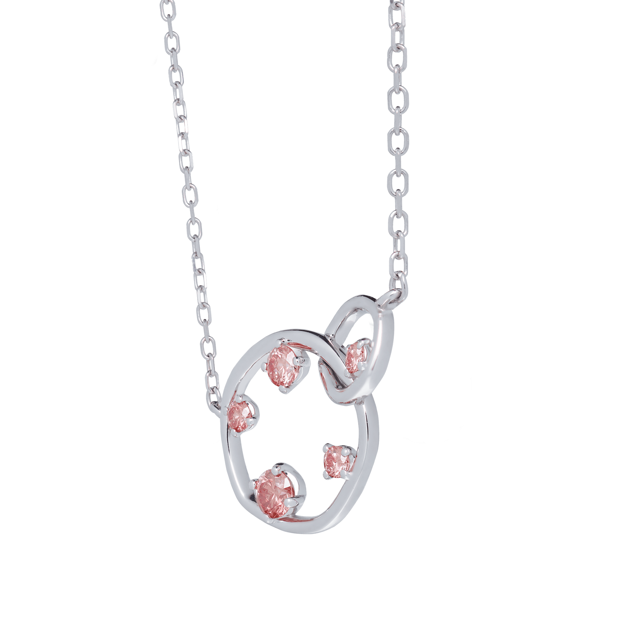  Orbit pink necklace - Lab-Grown Pink Diamond Orbit Pendant Necklace -  The Future Rocks -    8 