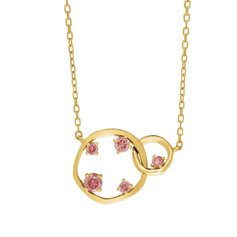  Orbit pink necklace - Lab-Grown Pink Diamond Orbit Pendant Necklace -  The Future Rocks  -    6 
