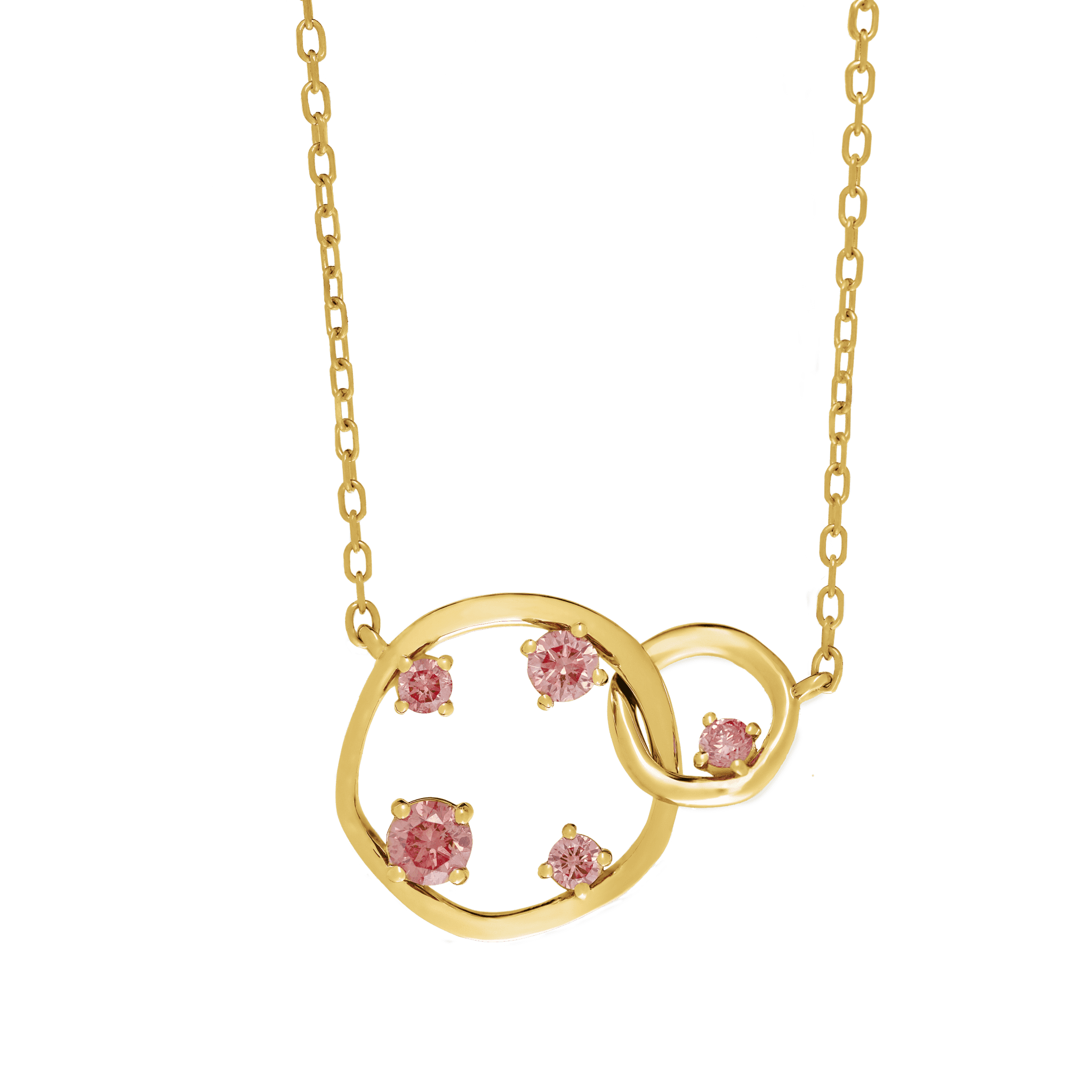  Orbit pink necklace - Lab-Grown Pink Diamond Orbit Pendant Necklace -  The Future Rocks -    5 