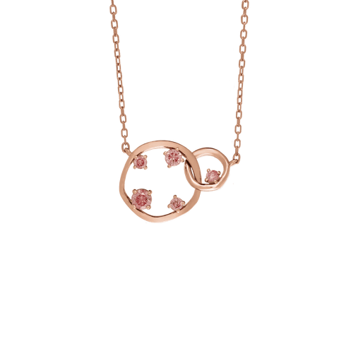  Orbit pink necklace - Lab-Grown Pink Diamond Orbit Pendant Necklace -  The Future Rocks  -    1 