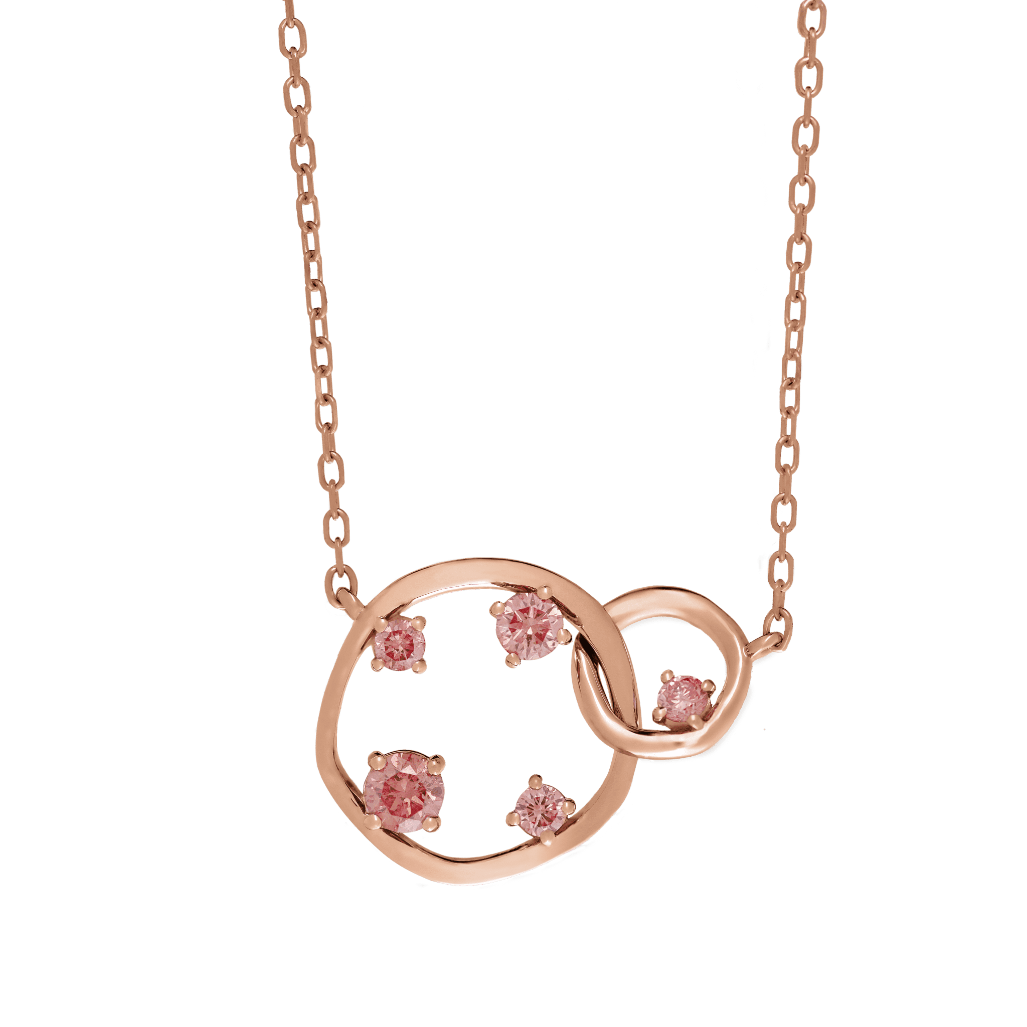  Orbit pink necklace - Lab-Grown Pink Diamond Orbit Pendant Necklace -  The Future Rocks -    3 