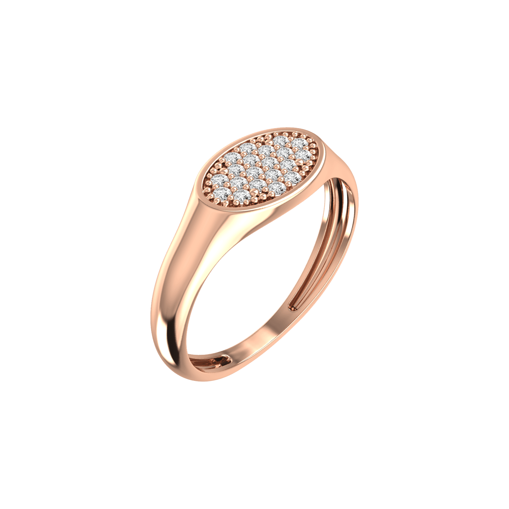 Oval pave signet ring - 18K Recycled Gold Oval Pave Signet Ring -  The Future Rocks -    5