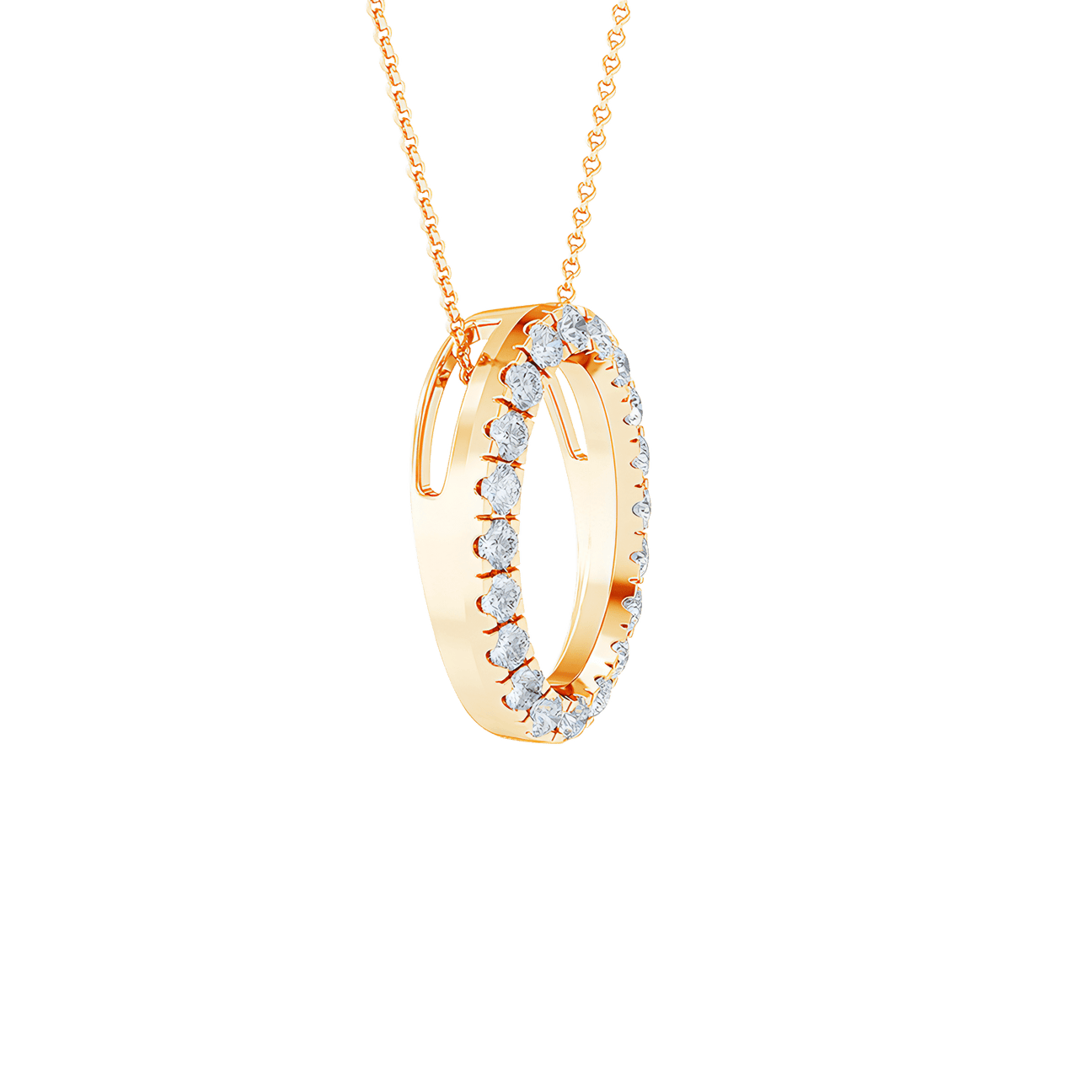  Oval pendant necklace - 18K Gold Lab-Grown Oval Diamond Pendant Necklace -  The Future Rocks -    9 