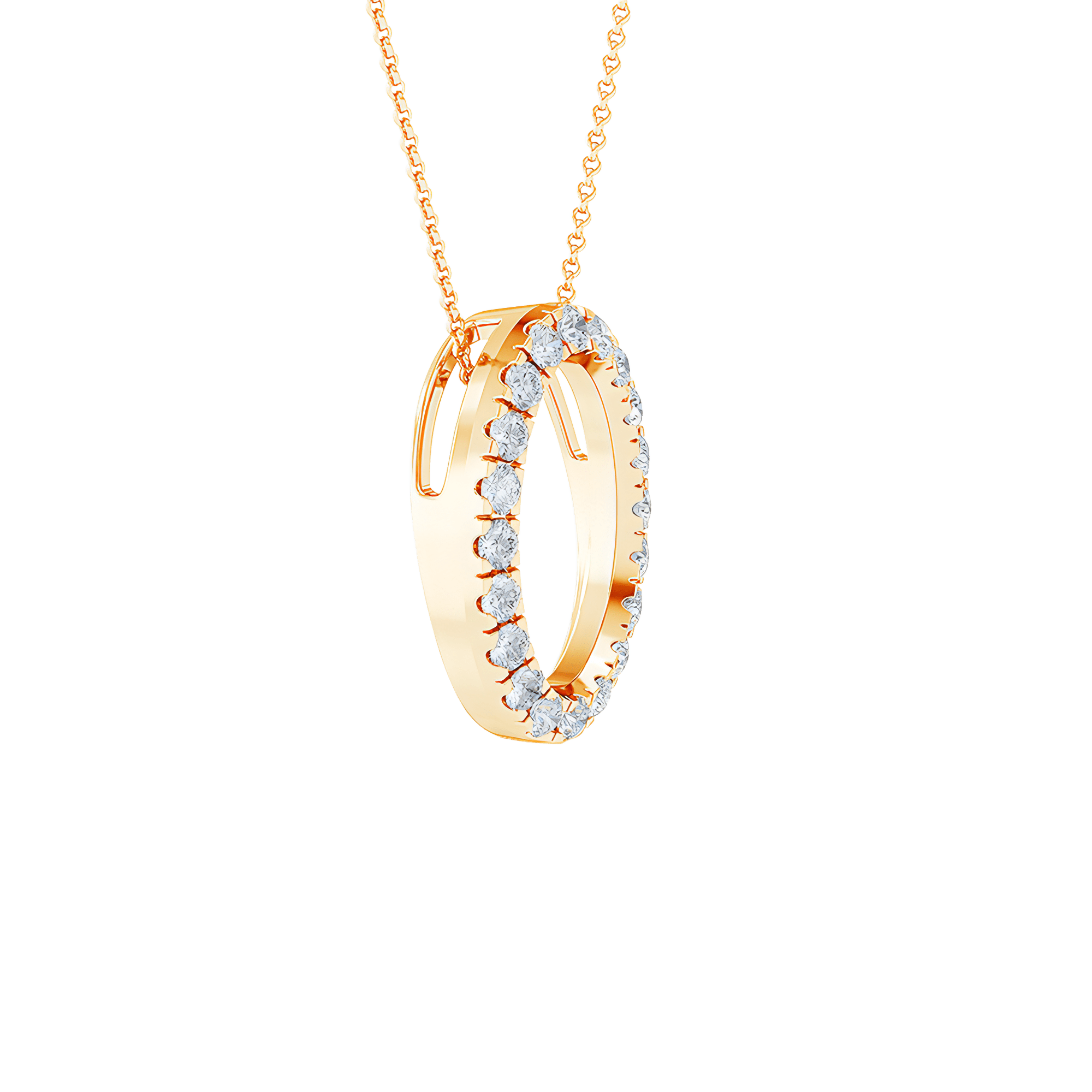  Oval pendant necklace - 18K Gold Lab-Grown Oval Diamond Pendant Necklace -  The Future Rocks -    9 
