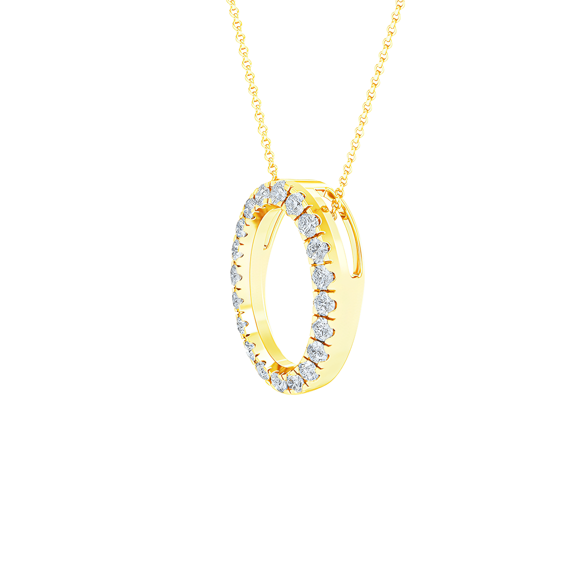  Oval pendant necklace - 18K Gold Lab-Grown Oval Diamond Pendant Necklace -  The Future Rocks -    2 
