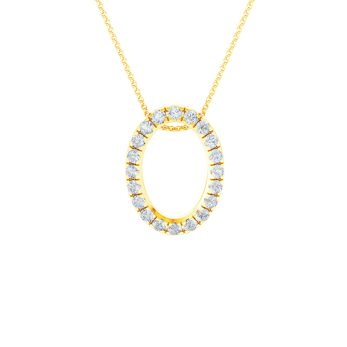  Oval pendant necklace - 18K Gold Lab-Grown Oval Diamond Pendant Necklace -  The Future Rocks -    1 