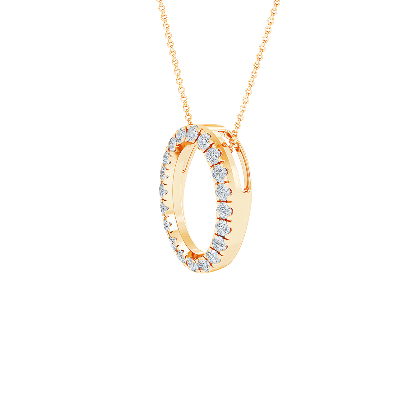  Oval pendant necklace - 18K Gold Lab-Grown Oval Diamond Pendant Necklace -  The Future Rocks -    8 