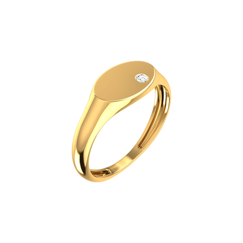  Oval signet ring - 18K Recycled Gold Oval Signet Ring -  The Future Rocks  -    1 