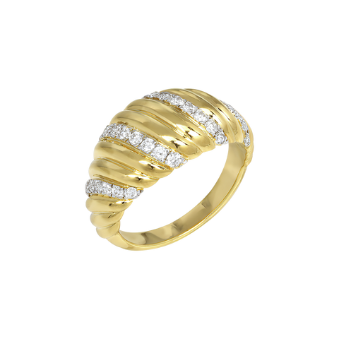 Palm arciform ring - 18k recycled gold vermeil lab-grown diamond ring - The Future Rocks 