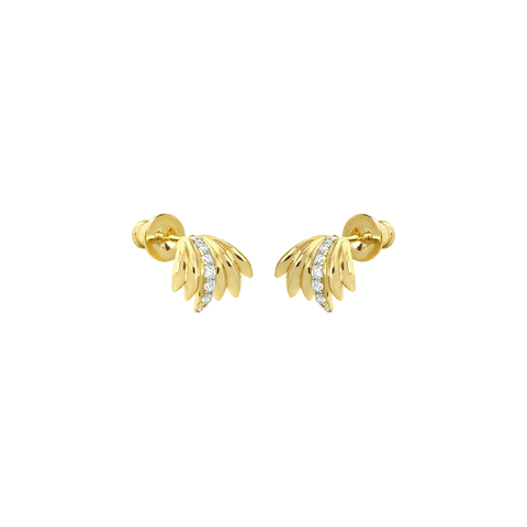  Palm mini hoop earrings - 18K Recycled Gold Vermeil Palm Mini Hoop Earrings -  The Future Rocks  -    4 