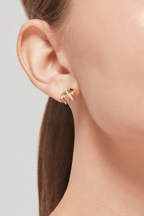  Palm mini hoop earrings - 18K Recycled Gold Vermeil Palm Mini Hoop Earrings -  The Future Rocks  -    2 