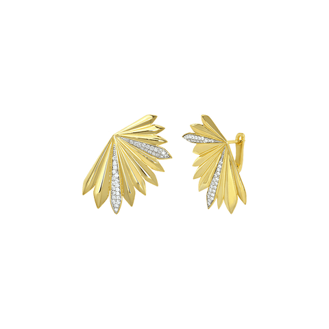  Palm statement fluted earrings - 18K Recycled Gold Vermeil Palm Statement Fluted Earrings -  The Future Rocks  -    1 