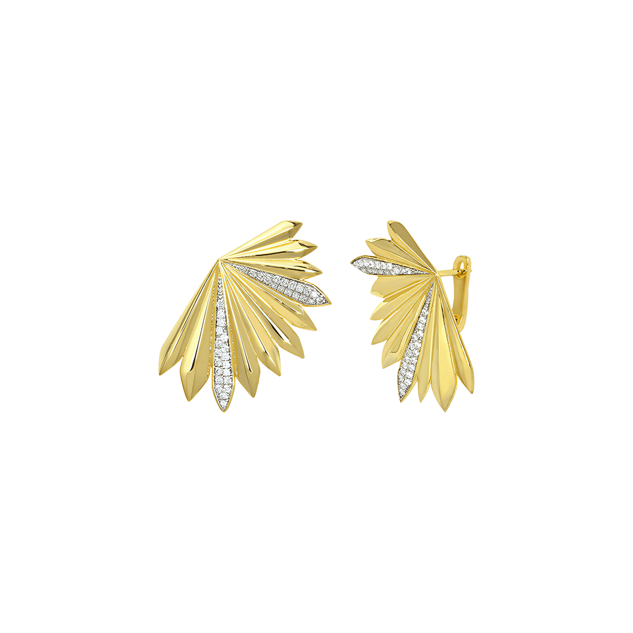  Palm statement fluted earrings - 18K Recycled Gold Vermeil Palm Statement Fluted Earrings -  The Future Rocks -    1 