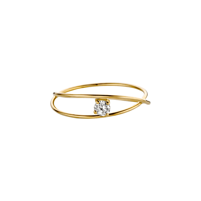  Parallax ring - 18k Recycled Gold Lab-Grown Diamond Parallax Ring -  The Future Rocks -    1 