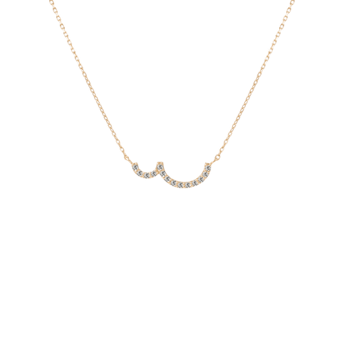  Pave double curve necklace - Lab-Grown Diamond Pave Double Curve Necklace -  The Future Rocks  -    1 