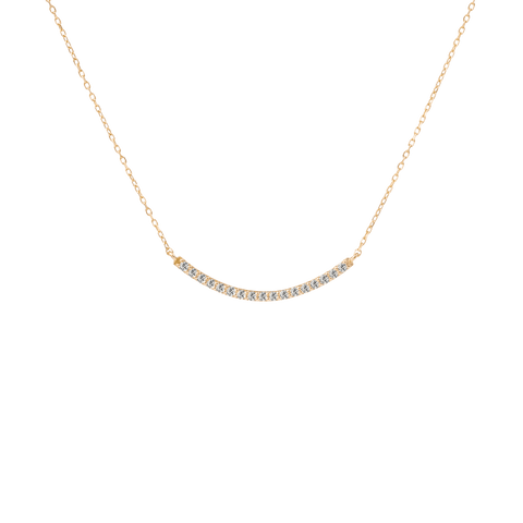  Pave long curve necklace - Long Curve Lab-Grown Diamond Pave Necklace -  The Future Rocks  -    1 