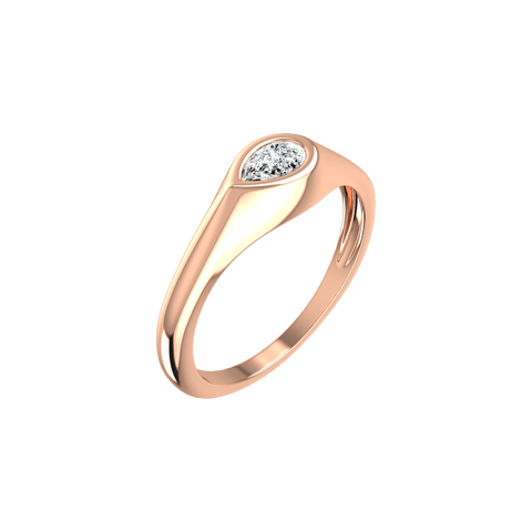  Pear signet ring - Pear Shaped Lab-Grown Diamond Signet Ring -  The Future Rocks  -    4 