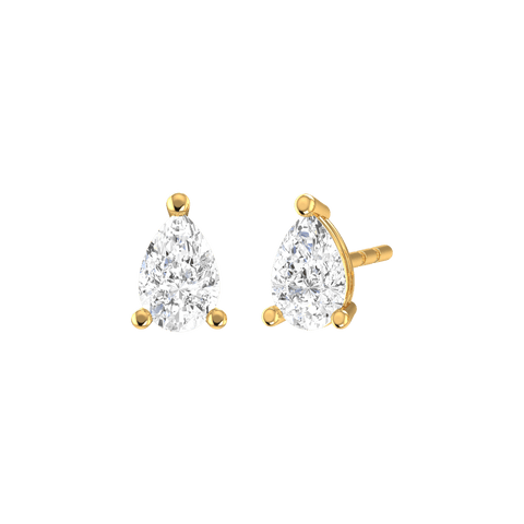  Pear solitaire earrings - Pear Shaped Lab-Grown Diamond Stud Earrings -  The Future Rocks  -    1 