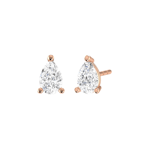  Pear solitaire earrings - Pear Shaped Lab-Grown Diamond Stud Earrings -  The Future Rocks  -    4 