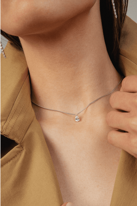  Pear solitaire necklace - Pear Shaped Lab-Grown Diamond Solitaire Necklace -  The Future Rocks  -    2 
