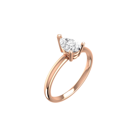  Pear solitaire ring - Pear Shaped Lab-Grown Diamond Solitaire Ring -  The Future Rocks  -    5 