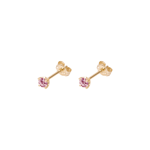 Pink solitaire stud earrings - The Future Rocks