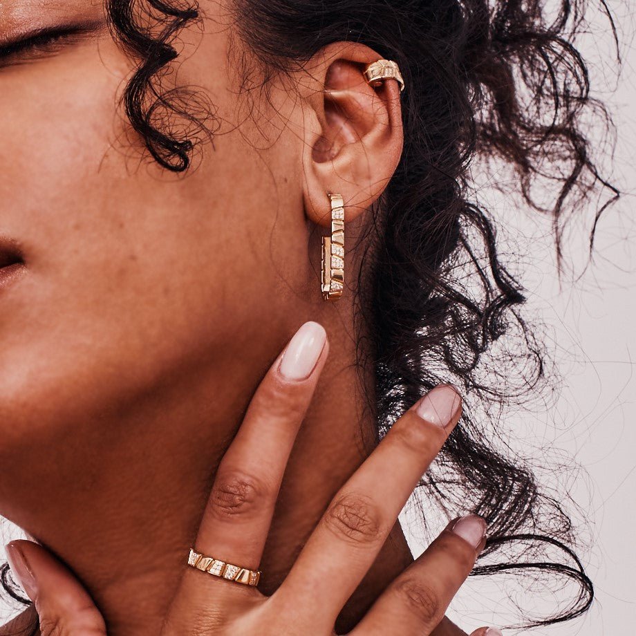  Ride+love semi-pavé alternée clip ear cuff - Ride+love semi-pavé alternée clip ear cuff -  The Future Rocks -    7 