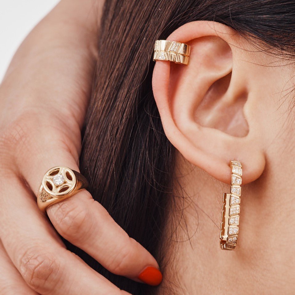  Ride+love semi-pavé alternée clip ear cuff - Ride+love semi-pavé alternée clip ear cuff -  The Future Rocks -    2 