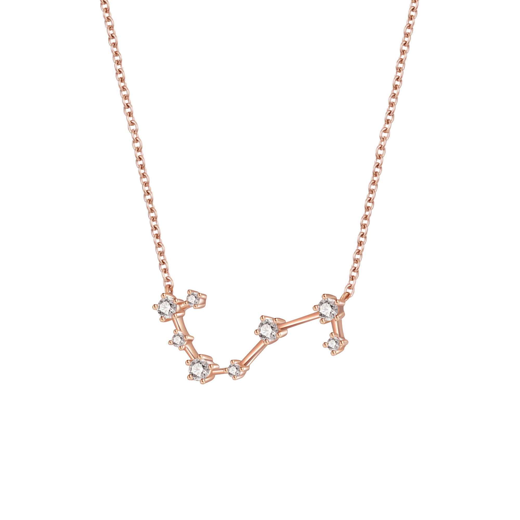 Scorpio Zodiac Sign Rolo Chain Necklace with Diamonds (Vermeil Gold) by  Talisa