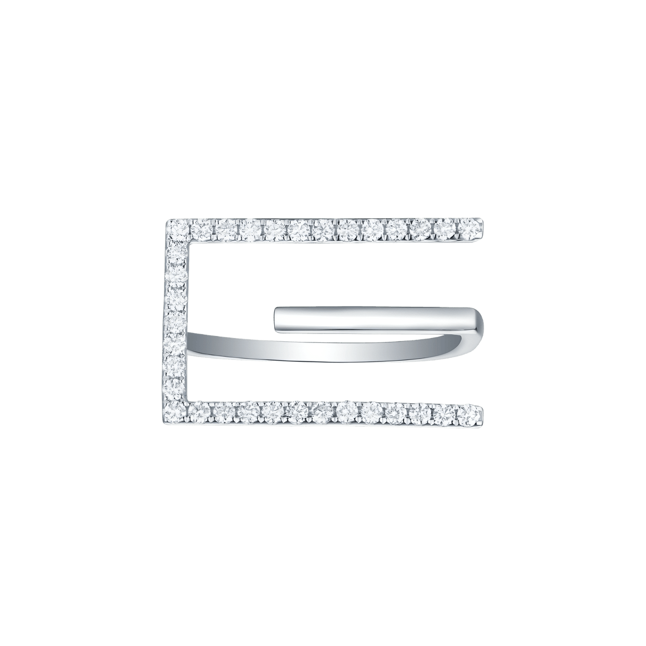  Skyline square ring - 14K White Gold Lab-Grown-Diamond Skyline Square Ring -  The Future Rocks -    1 