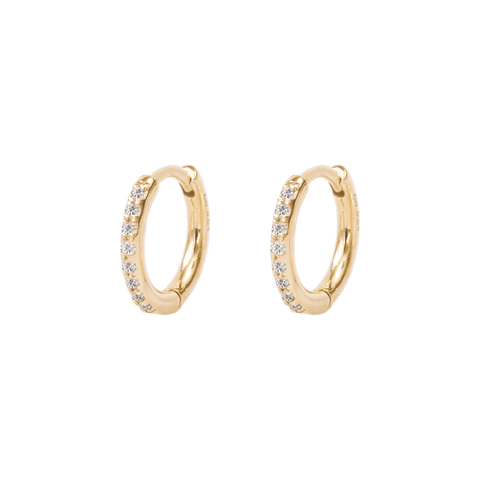  Small pave hoop earrings - Small Pave Diamond Hoop Earrings -  The Future Rocks  -    1 