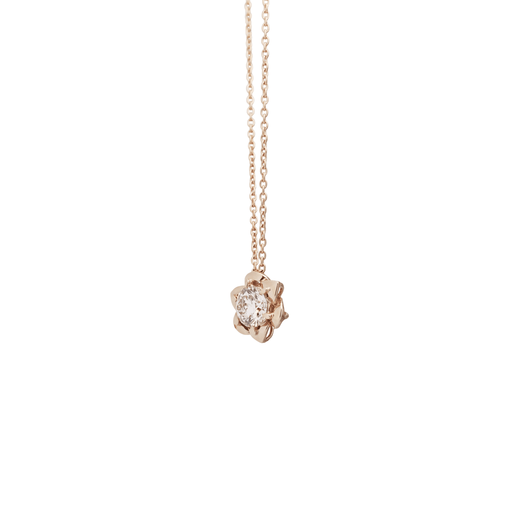  Solaris necklace - 18K Rose Gold Diamond Solitaire Pendant Necklace -  The Future Rocks -    4 
