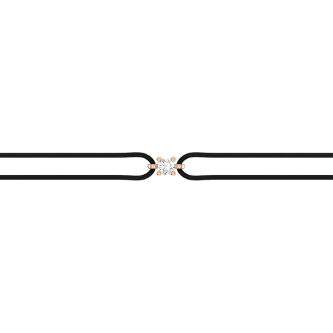  Solitaire cord bracelet - 18K Gold Lab-Grown Diamond Solitaire Cord Bracelet -  The Future Rocks  -    4 