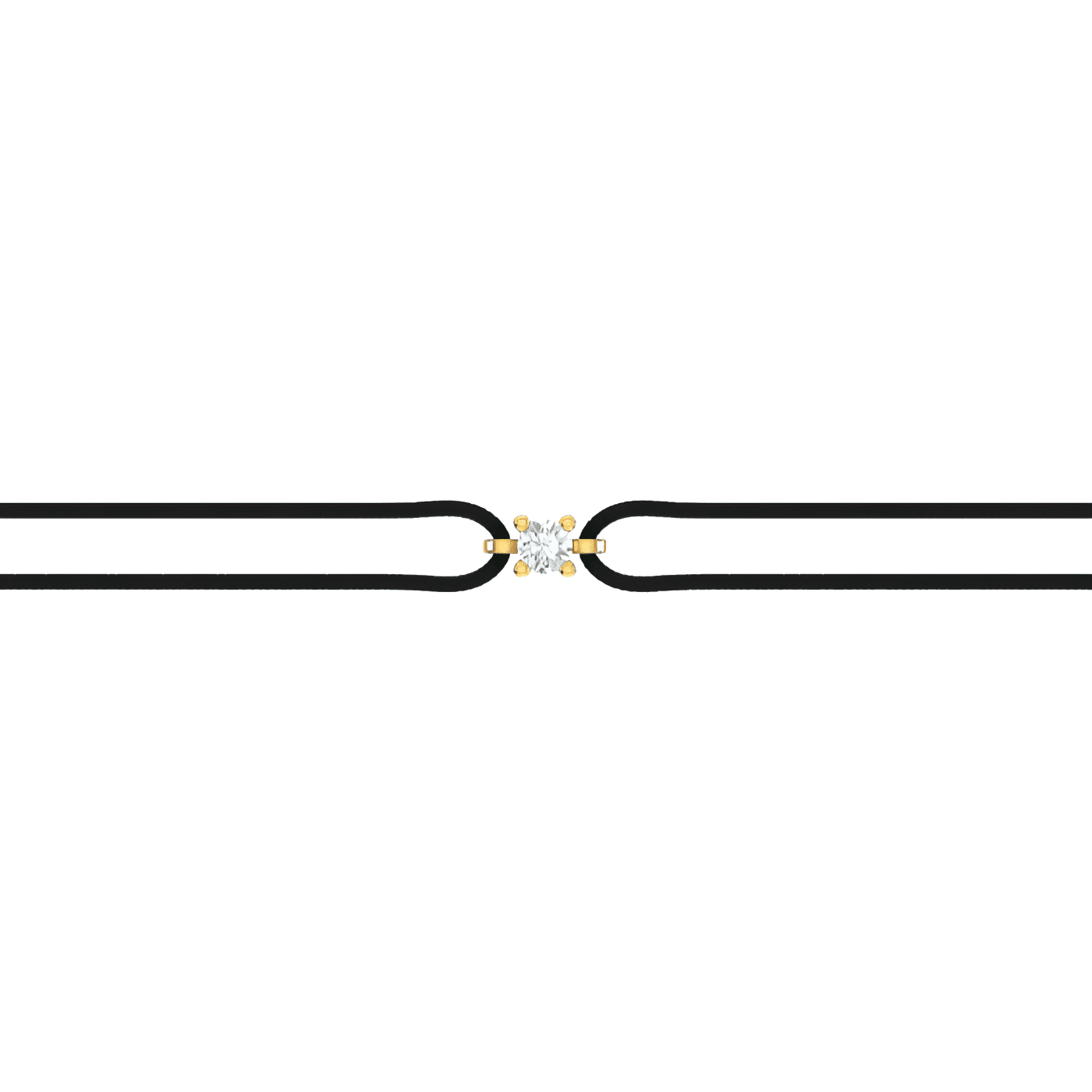  Solitaire cord bracelet - 18K Gold Lab-Grown Diamond Solitaire Cord Bracelet -  The Future Rocks -    1 