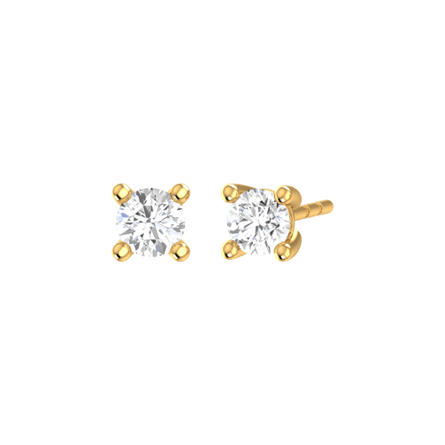  Solitaire earrings - 18K Gold Lab-Grown Diamond Solitaire Stud Earrings -  The Future Rocks -    1 