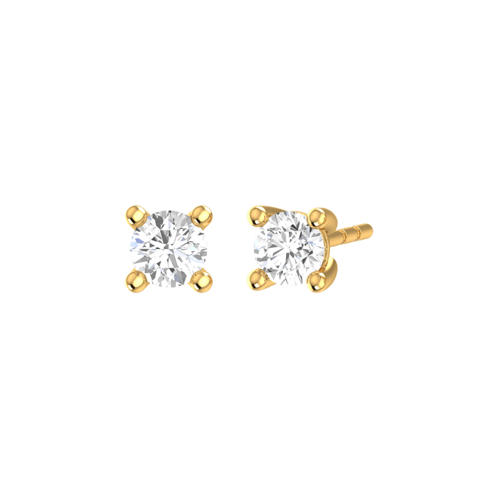  Solitaire earrings - 18K Gold Lab-Grown Diamond Solitaire Stud Earrings -  The Future Rocks -    1 