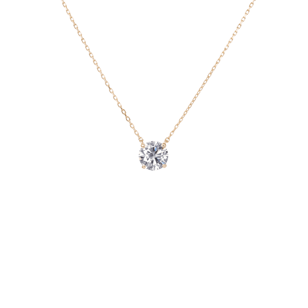  Solitaire necklace - 18K Gold Lab-Grown Diamond Solitaire Necklace -  The Future Rocks -    1 