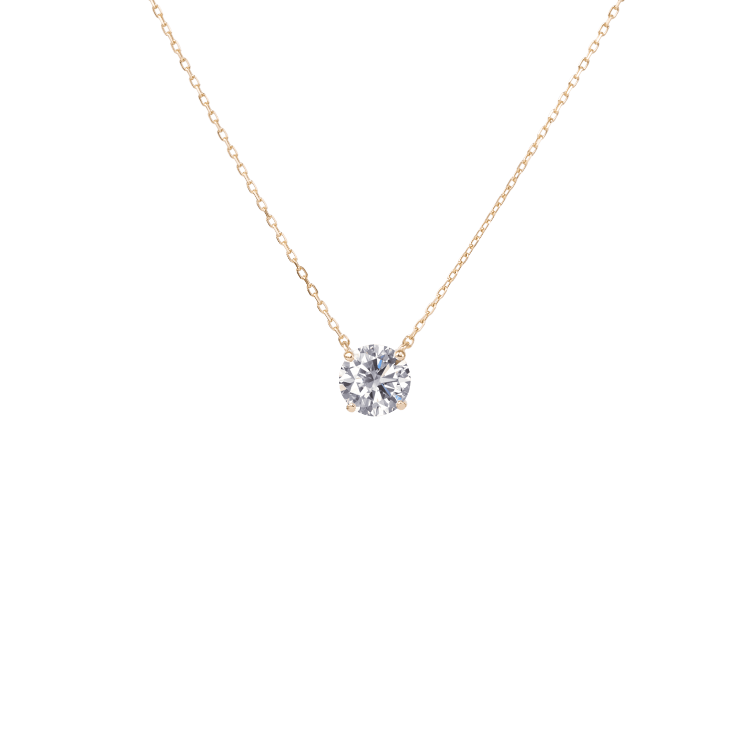  Solitaire necklace - 18K Gold Lab-Grown Diamond Solitaire Necklace -  The Future Rocks -    1 