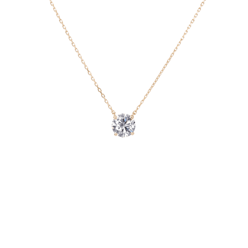  Solitaire necklace - 18K Gold Lab-Grown Diamond Solitaire Necklace -  The Future Rocks -    1 