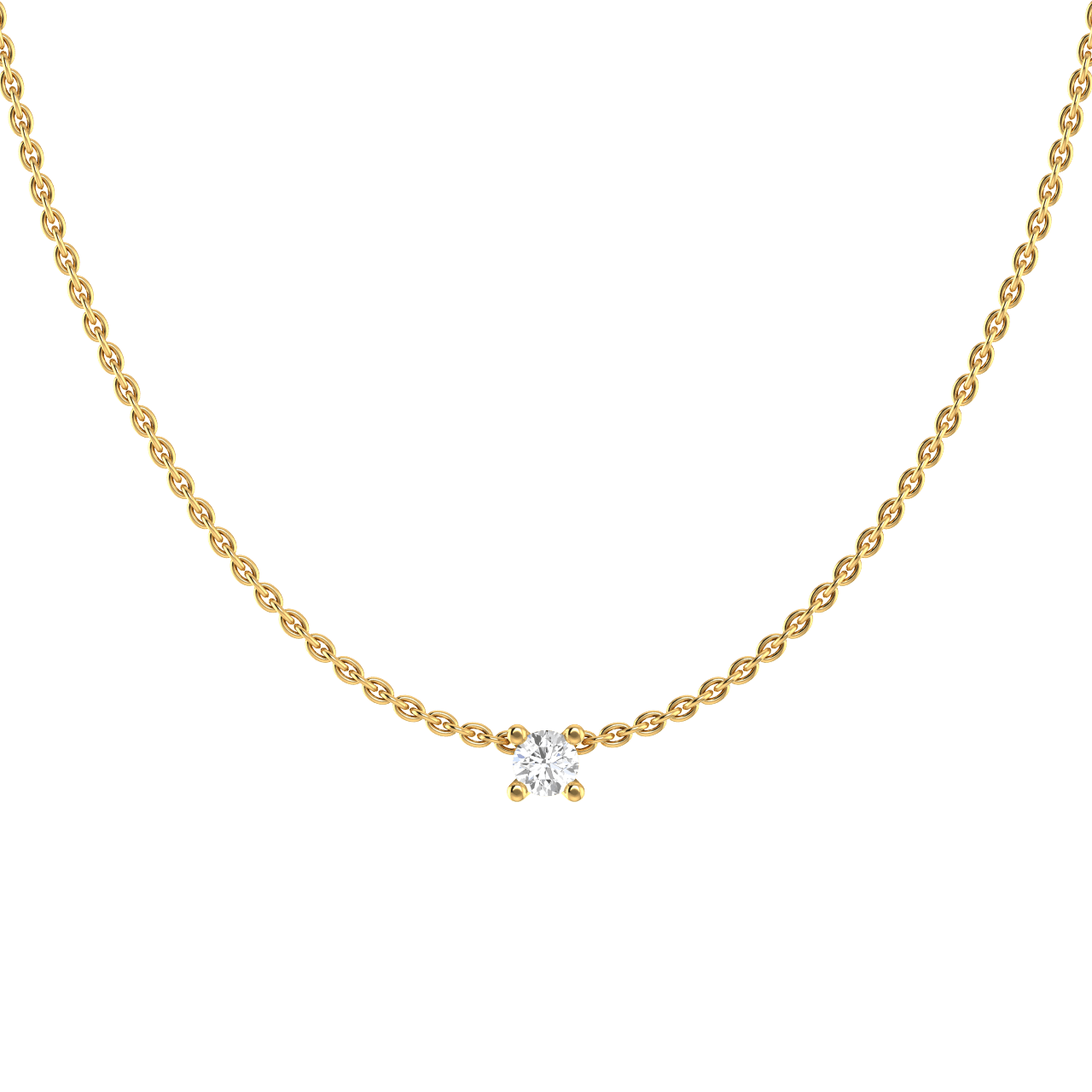  Solitaire necklace - 18K Gold Lab-Grown Diamond Solitaire Necklace -  The Future Rocks -    1 