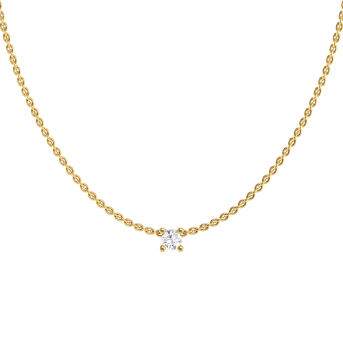  Solitaire necklace - 18K Gold Lab-Grown Diamond Solitaire Necklace -  The Future Rocks -    1 