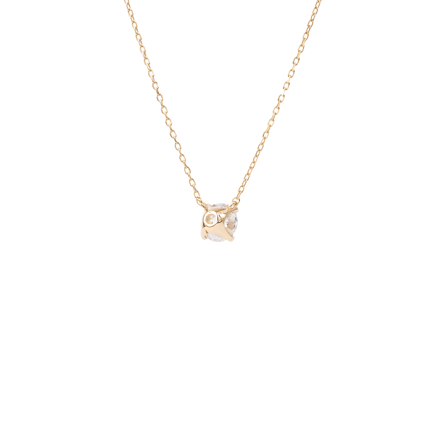  Solitaire necklace - 18K Gold Lab-Grown Diamond Solitaire Necklace -  The Future Rocks -    8 