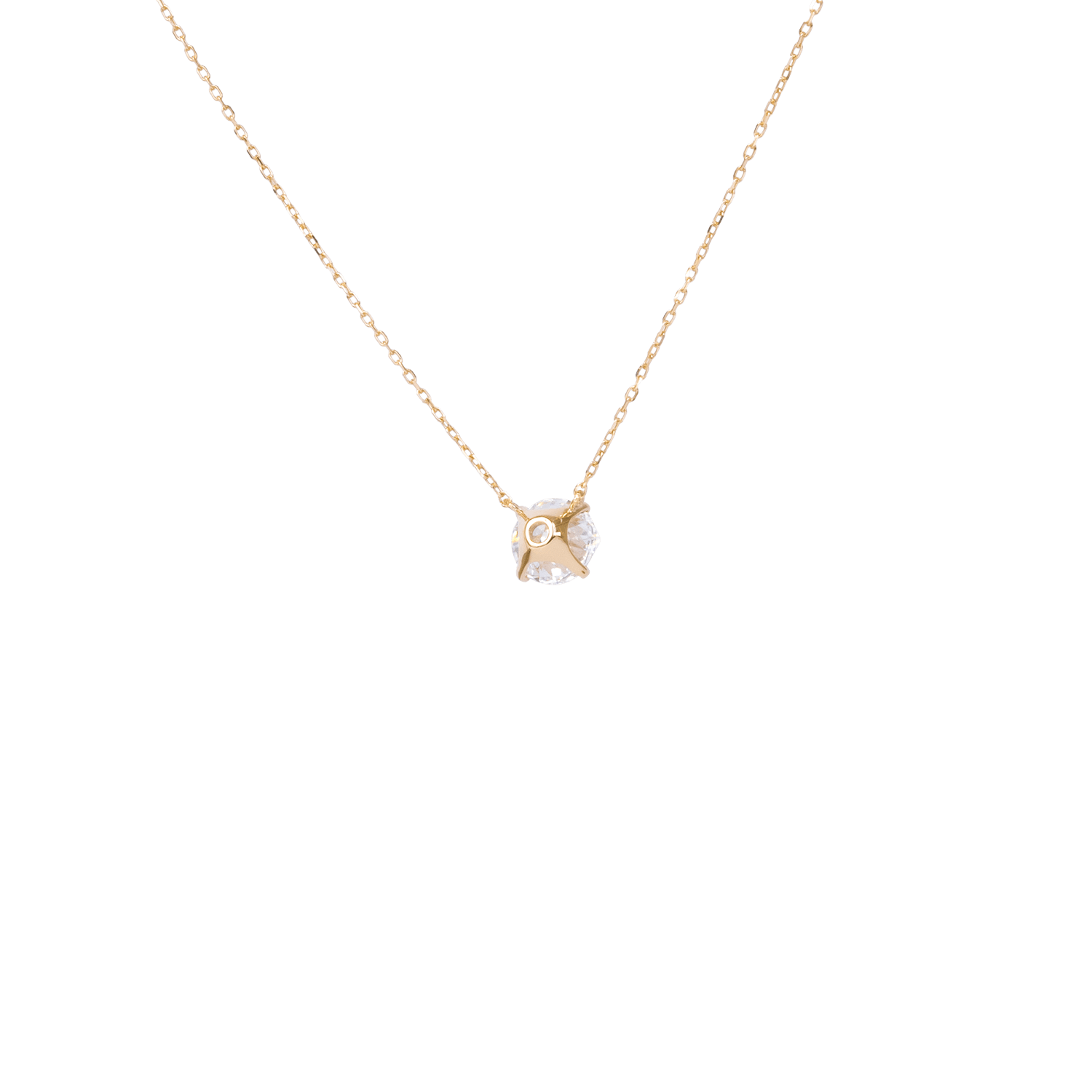  Solitaire necklace - 18K Gold Lab-Grown Diamond Solitaire Necklace -  The Future Rocks -    7 