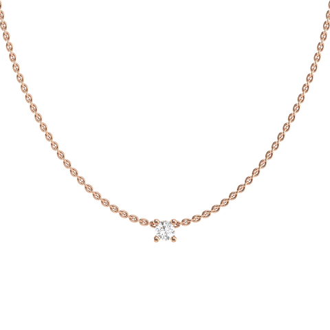  Solitaire necklace - 18K Gold Lab-Grown Diamond Solitaire Necklace -  The Future Rocks  -    3 