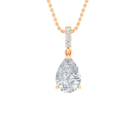  Solitaire pendant necklace - 2 Carat Pear Diamond Solitaire Pendant Necklace -  The Future Rocks  -    7 