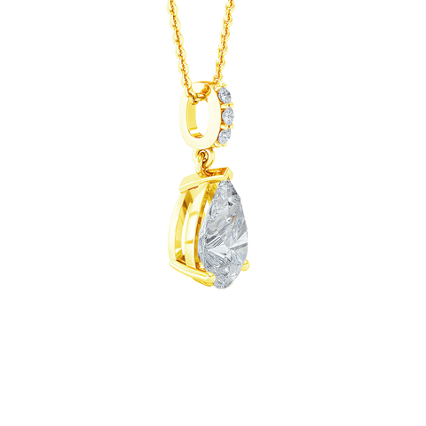  Solitaire pendant necklace - 2 Carat Pear Diamond Solitaire Pendant Necklace -  The Future Rocks  -    3 